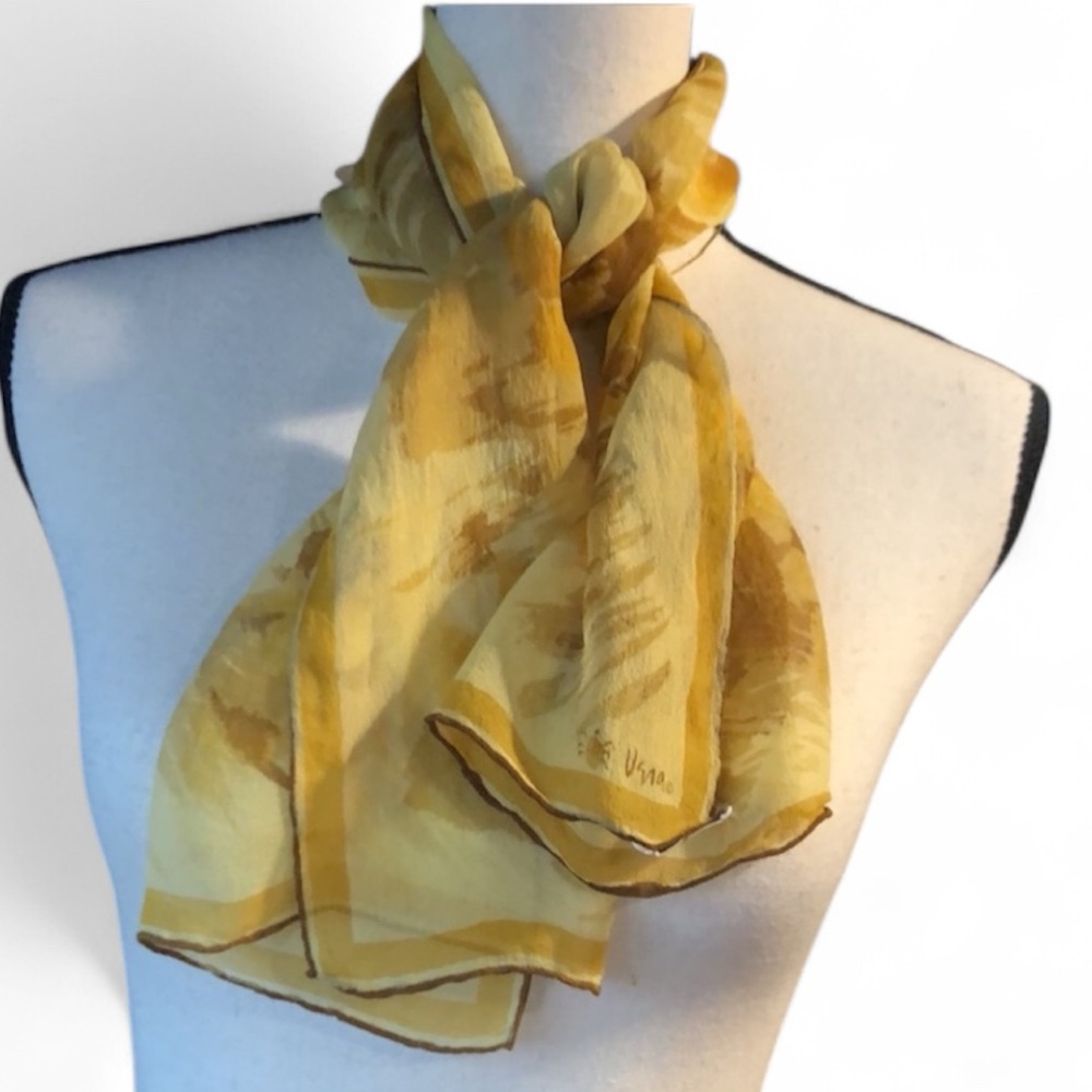 Vintage 60s Vera Printed Silk Blend Scarf